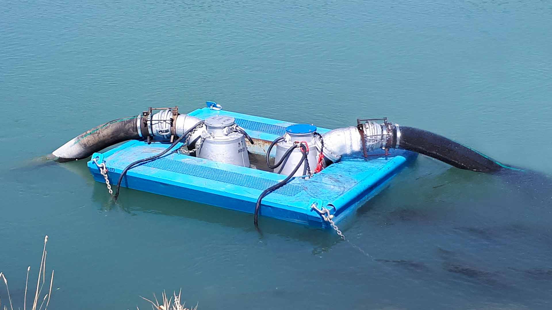 Radeau biplace avec 2 pompe submersibles électriques