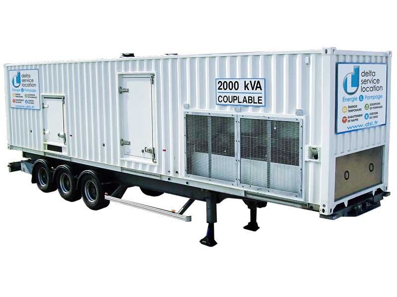 Groupe électrogènes 2000 kVA sur remorque
