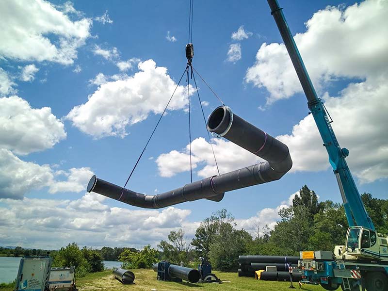 Installation de la tête de refoulement