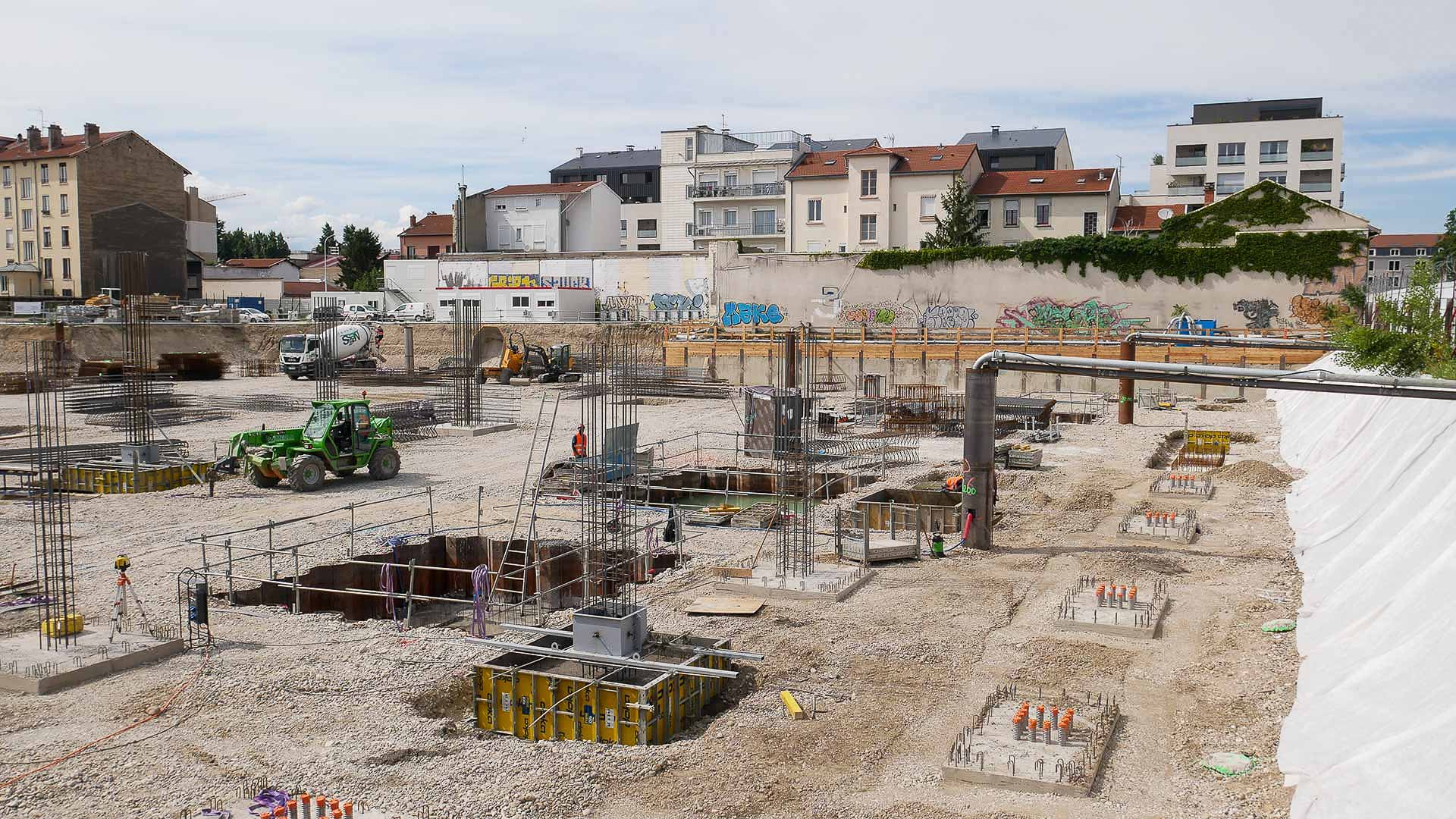 Rabattement de nappe sur chantier avec des puits crépinés